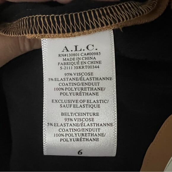 A.L.C. Jenny Shirred Faux Leather Mini Skirt - Picture 6 of 7